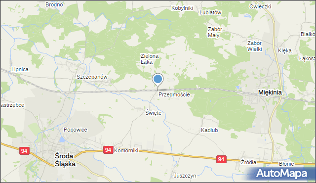 mapa Przedmoście, Przedmoście gmina Środa Śląska na mapie Targeo